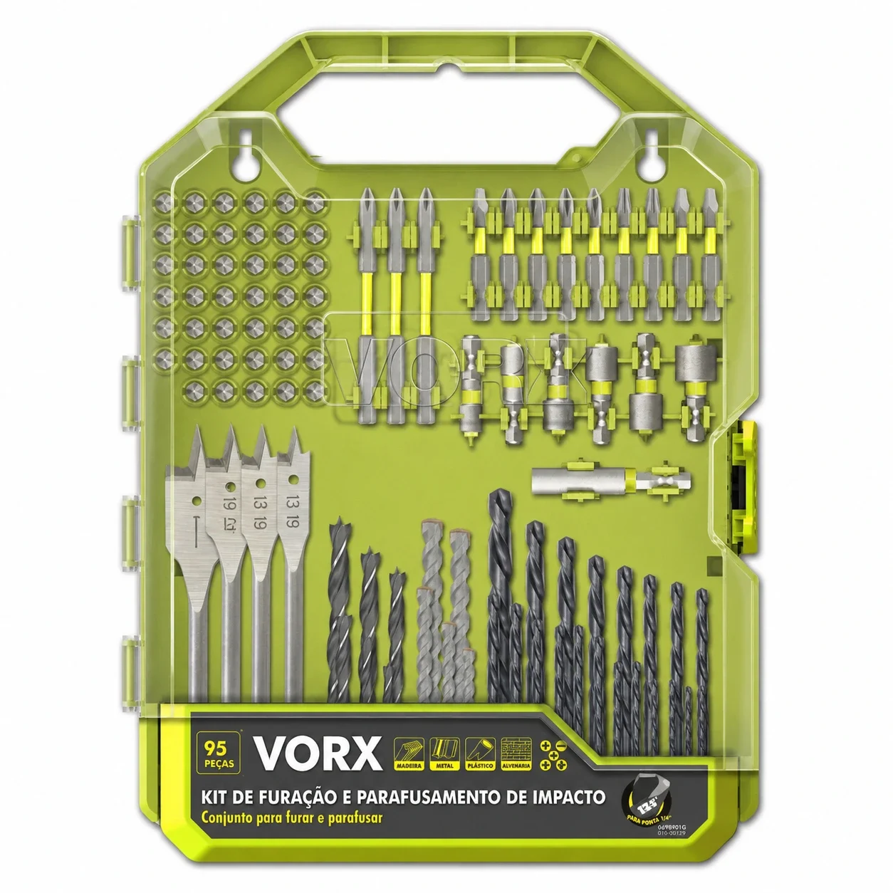 KIT 95 peças para furadeira e parafusadeira de impacto