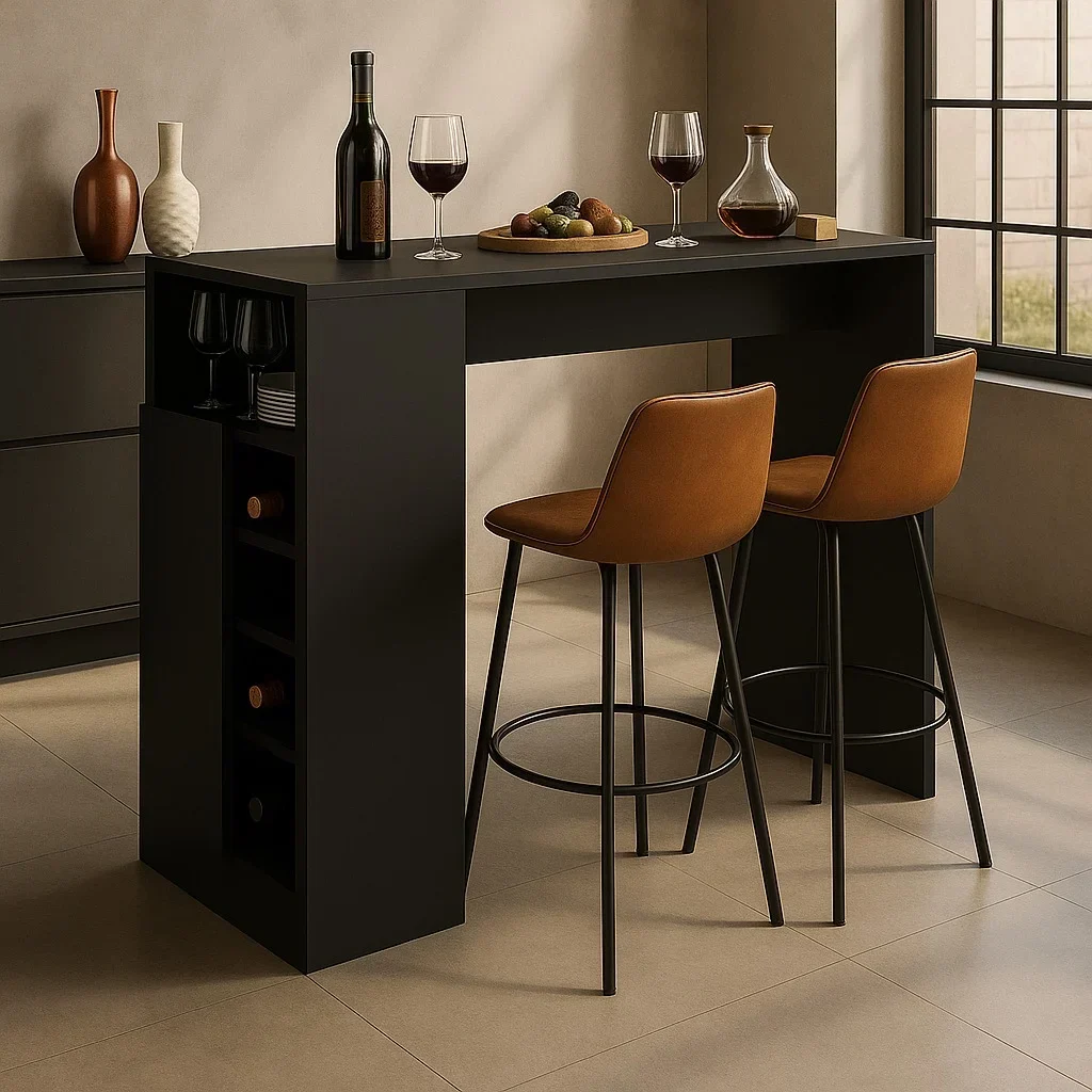 Bancada Balcão Mesa Ilha de Cozinha Gourmet com Adega e 1 Porta